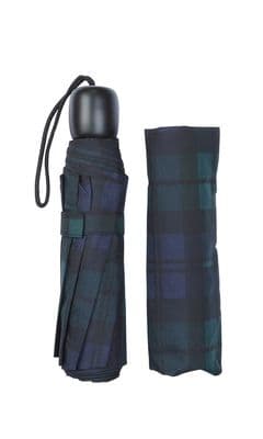 Scottish Modern Black Watch Tartan Mini Folding Umbrella With Protective Sleeve