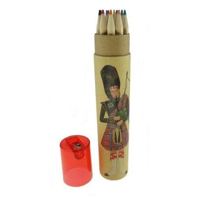 Scottish Piper Colouring Pencils & Sharpener Set