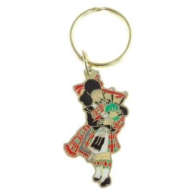 Scottish Piper Keyring - Unique Enamel Metal Keychain