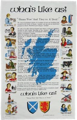 Scottish Poem Tea Towel | Pure Cotton | Wha's Like Us ? | Brilliant Scotland Design |