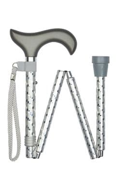 Scottish Silver Engraved Elegant Adjustable Folding Walking Stick