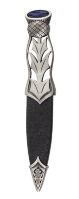 Scottish Thistle Sgian Dubh With Heathergems Stone - Traditional Kilt Accessory - Formal Events !