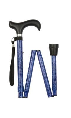 Scottish Waves Pattern Adjustable Folding Walking Stick