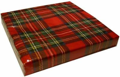 Set of 20 Royal Stewart Tartan Napkins (33cm x 33cm)