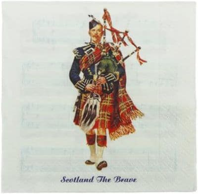 Set of 20 Scottish Piper Napkins (33cm x 33cm)