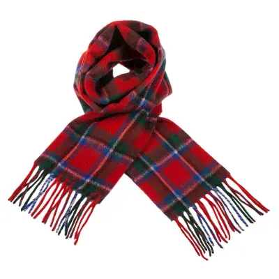Sinclair Red Modern Tartan Scarf - 100% Cashmere - Finest Luxury Scottish Scarf - For Any Occasion