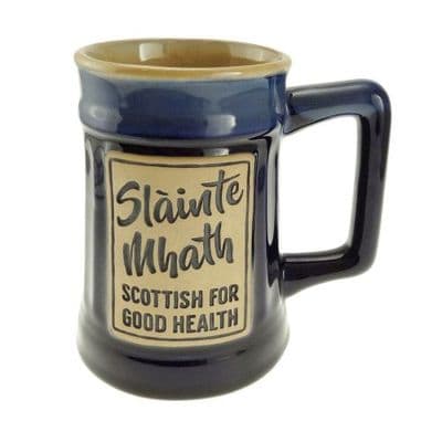 Slainte Beer Mug | Blue Stoneware Mug | Dishwasher Safe |