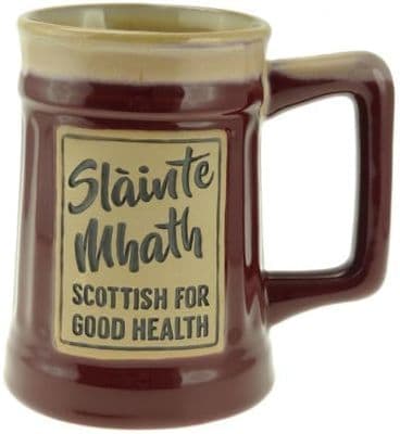 Slainte Beer Mug | Red Stoneware Mug | Dishwasher Safe |