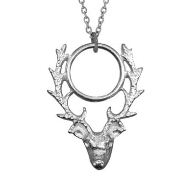 Stags Head Pendant | Pure Pewter Metal | Gift Presentation | 18