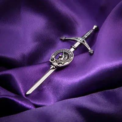 Stewart Of Appin Clan Kilt Pin - Traditional Scottish Surname Crest Sword Brooch