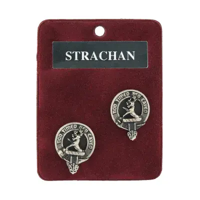 Strachan Clan Crest Cufflinks - Traditional Shirt Accessory - Scottish Heritage - Made in Scotland