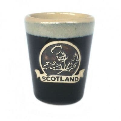 Thistle Shot Glass | Black Stoneware Glass | Dishwasher Safe | Whisky, Vodka, Tequila |