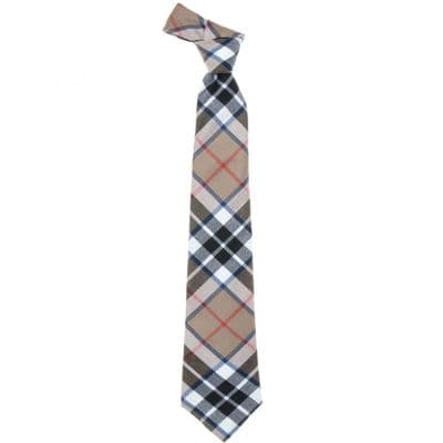 Thomson Camel Modern Tartan Tie - 100% Wool - Traditional Neck Tie - Suitable For Any Occasion