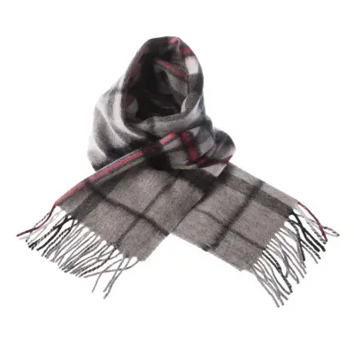 Thomson Grey Tartan Scarf - Edinburgh 100% Lambswool - Luxury Scottish Scarf - For Any Occasion