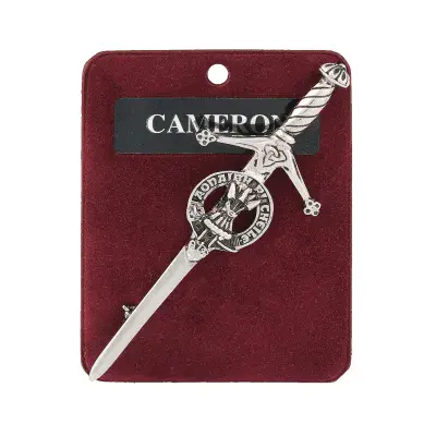 Traditional Scottish Art Pewter Kilt Pin Cameron Made in Scotland