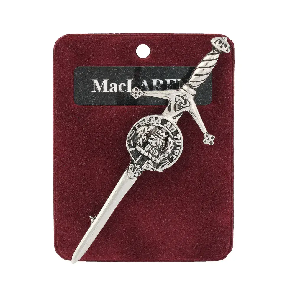 Traditional Scottish Art Pewter Kilt Pin Maclaren Made in Scotland