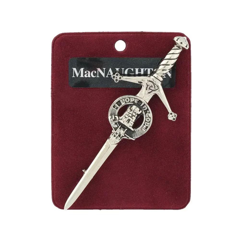 Traditional Scottish Art Pewter Kilt Pin Macnaughton Made in Scotland