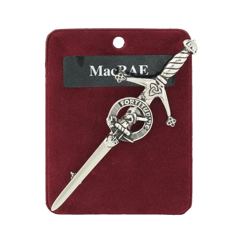 Traditional Scottish Art Pewter Kilt Pin Macrae Made in Scotland