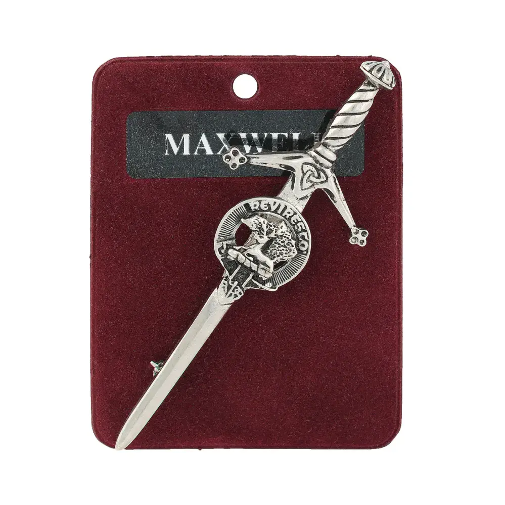 Traditional Scottish Art Pewter Kilt Pin Maxwell Made in Scotland