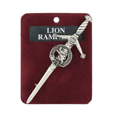 Traditional Scottish Art Pewter Kilt Pin Rampant Lion Made in Scotland
