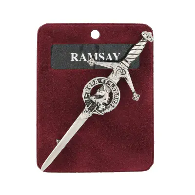Traditional Scottish Art Pewter Kilt Pin Ramsay Made in Scotland