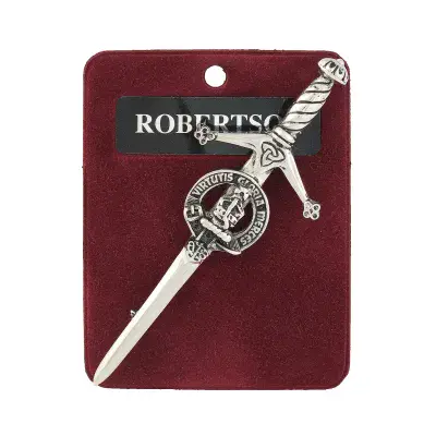 Traditional Scottish Art Pewter Kilt Pin Robertson Made in Scotland