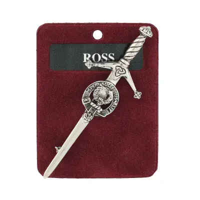 Traditional Scottish Art Pewter Kilt Pin Ross Made in Scotland
