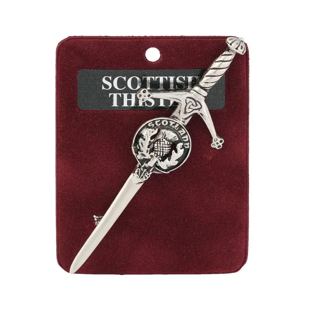 Traditional Scottish Art Pewter Kilt Pin Scots Thistle Made in Scotland