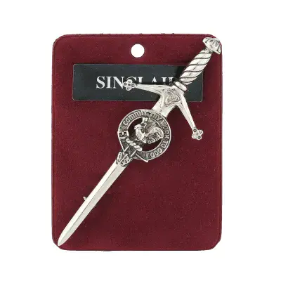 Traditional Scottish Art Pewter Kilt Pin Sinclair Made in Scotland