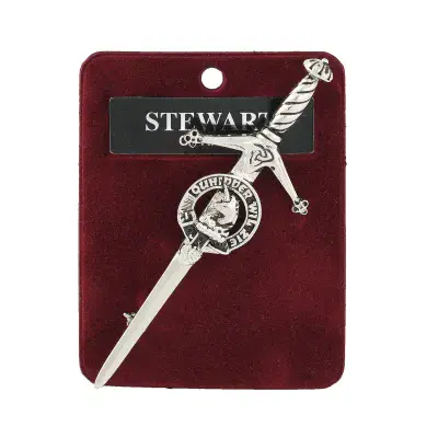 Traditional Scottish Art Pewter Kilt Pin Stewart Of Appin Made in Scotland
