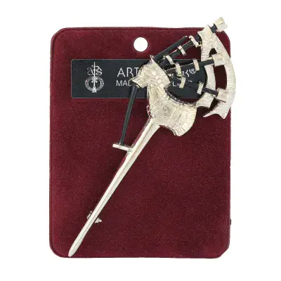 Traditional Scottish Bagpipe Kilt Pin Made in Scotland