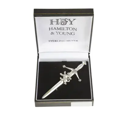 Traditional Scottish Claidhmhor Kilt Pin, Lion Made in Scotland