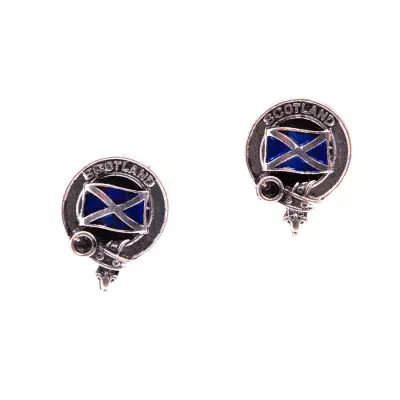 Traditional Scottish Clan Crested Cufflinks Saltire