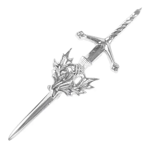 Traditional Scottish Thistle & Claymore Sword Kilt Pin - Kilt Accessory - Great Gift