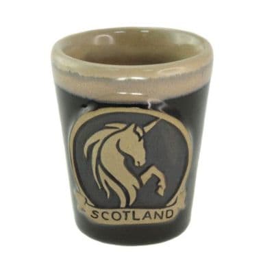 Unicorn Shot Glass | Black Stoneware Glass | Dishwasher Safe | Whisky, Vodka, Tequila |