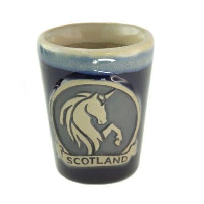 Unicorn Shot Glass | Blue Stoneware Glass | Dishwasher Safe | Whisky, Vodka, Tequila |