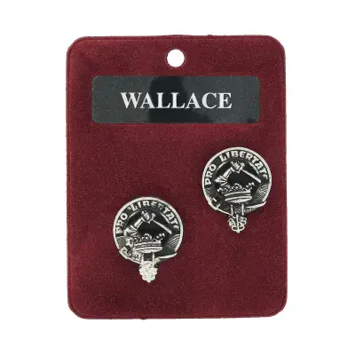 Wallace Clan Crest Cufflinks - Traditional Shirt Accessory - Scottish Heritage - Made in Scotland