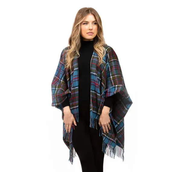 Women s Luxury Mini Lambswool Cape - Stylish - Anderson Modern Tartan
