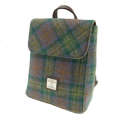 Women's Mini Backpack | Harris Tweed Wool | Skye Tartan | Unique Design |