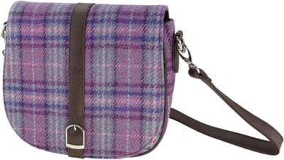 Women's Shoulder Bag - Purple and Mint Check - Deluxe Accessory - Scottish Heritage