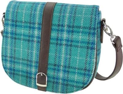Women's Shoulder Bag - Teal and Blue Check - Deluxe Accessory - Scottish Heritage