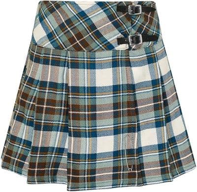 Womens Kilt | Stewart Blue Dress | Mini Kilt & Pin | Elegant & Traditional |