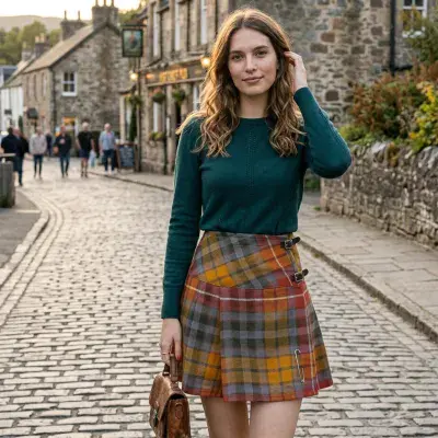 Womens Scottish Mini Kilt Skirt - Buchanan Antique Tartan - Adjustable Leather Straps