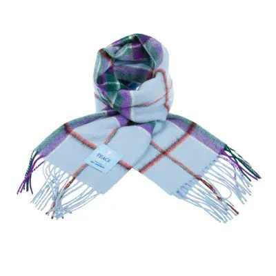 World Peace Tartan Scarf | 100% Lambswool | Beautiful Colours | Excellent Size