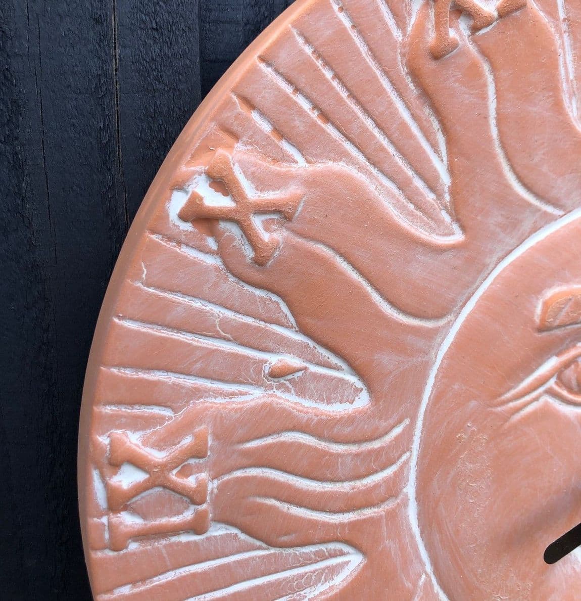 30 cm Terracotta Garden Wall Clock Sun