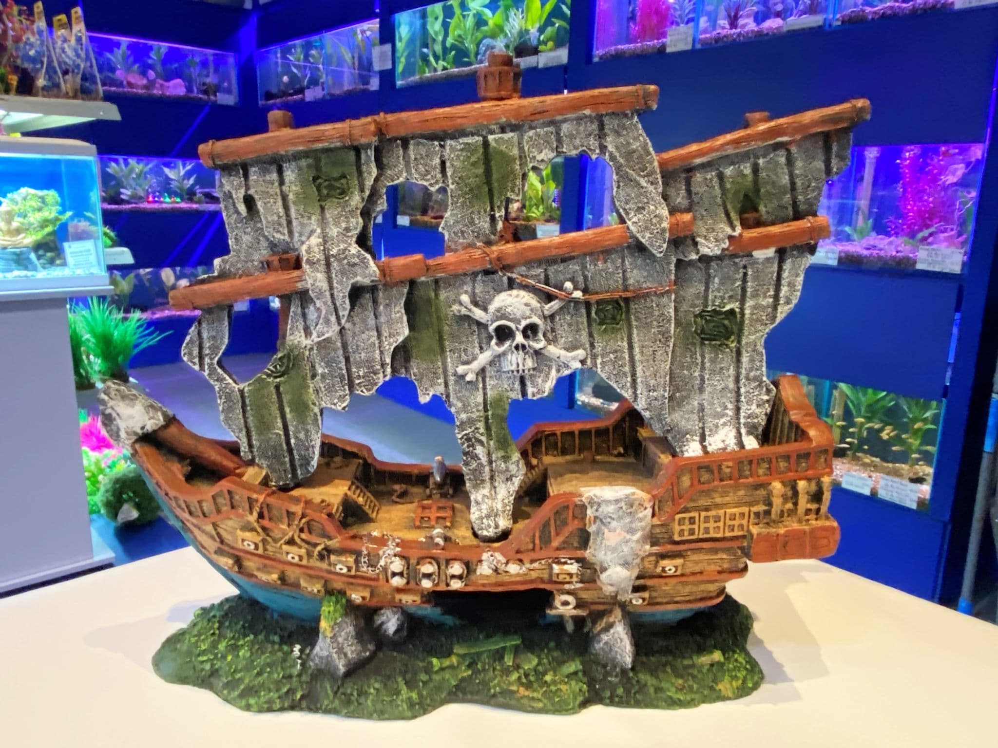 37 cm Pirate Ship Large Mast Traditional Aquarium Fish Tank Ornament