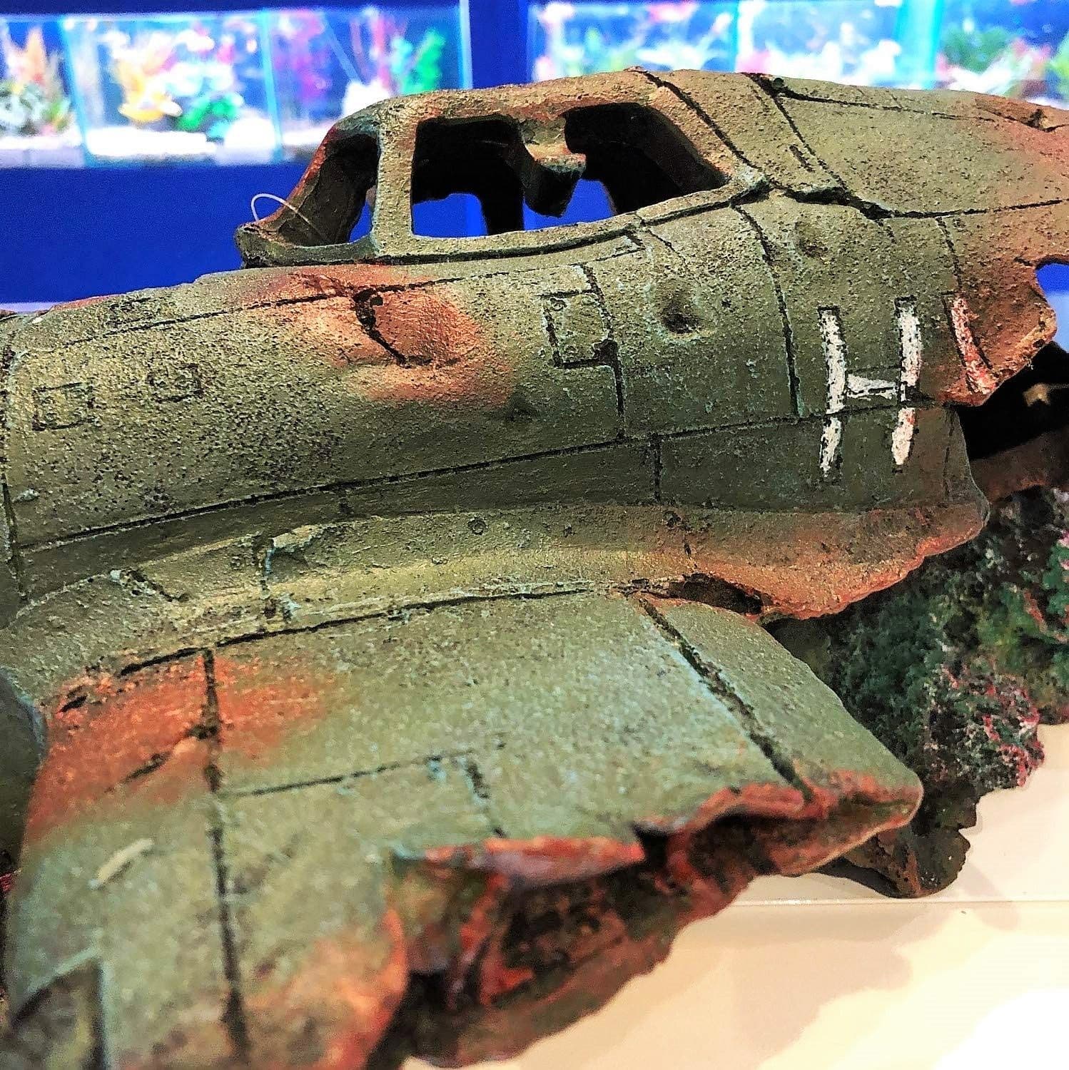 59 cm Plane Wreck Ruin Fish Tank Large Aquarium Ornament