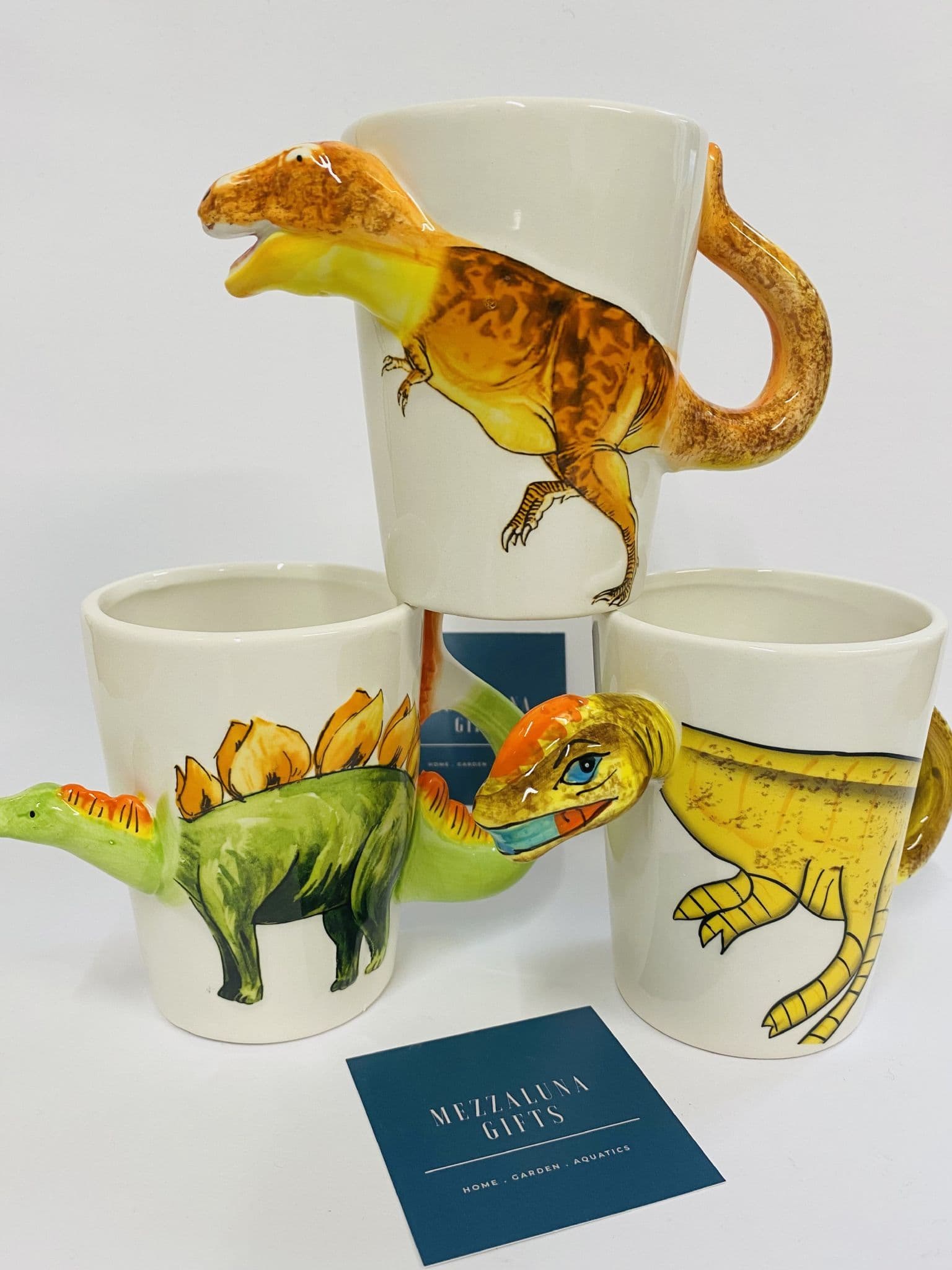 Dinosaur Tail Handle Ceramic Mug Stegosaurus
