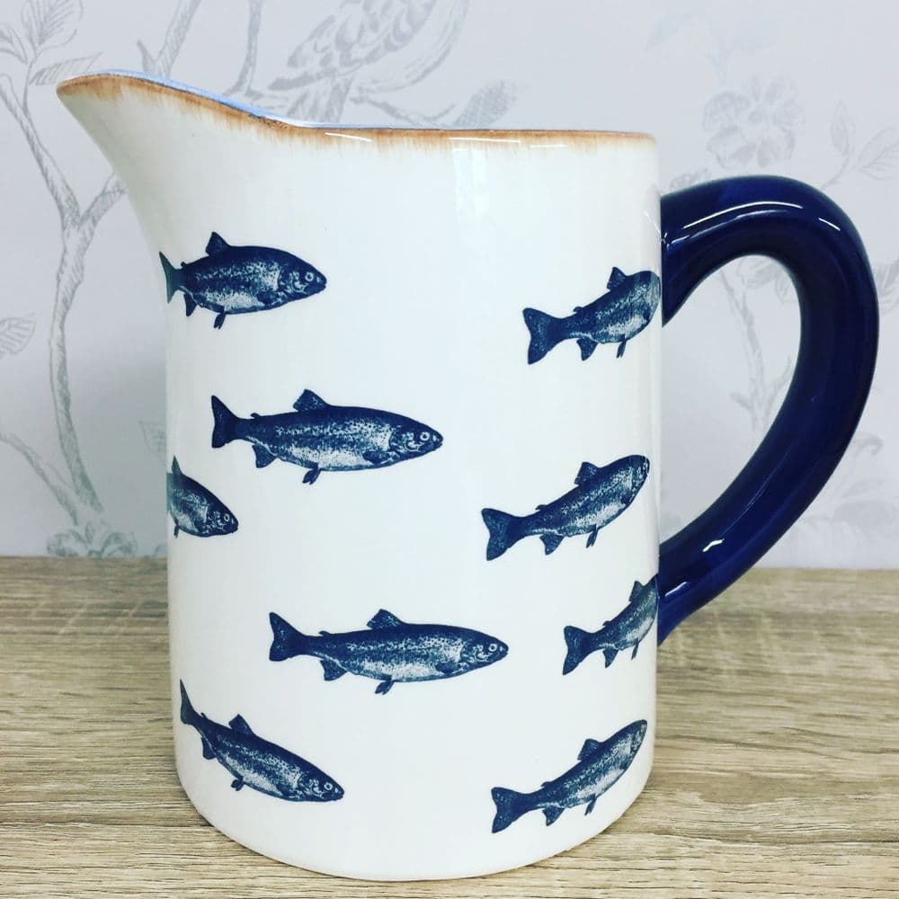 Large Riverside Fish Shoal Design Jug