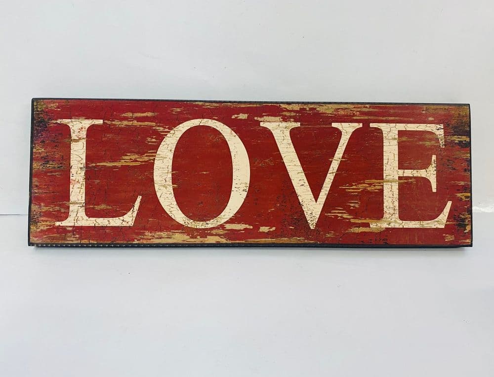 LOVE Rustic Freestanding or Wall Hanging Wooden Sign